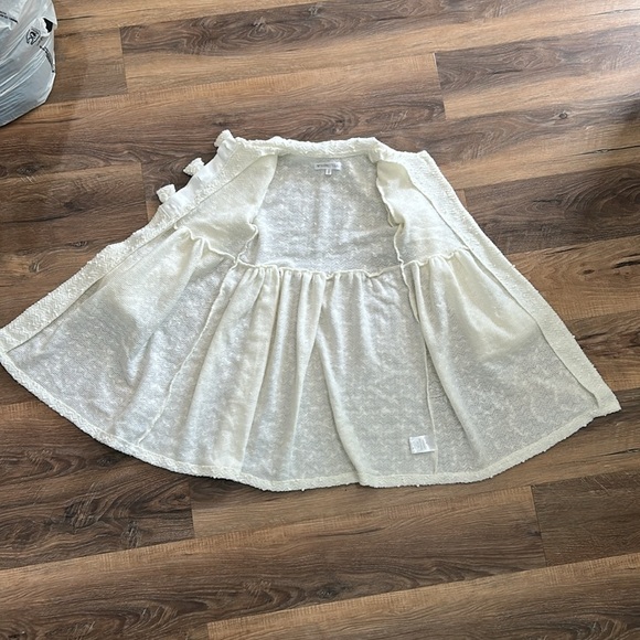 NANETTE GIRLS CREAM SPARKLE BUTTON-BOW ACCENT JACKET SIZE 6 - Picture 7 of 12